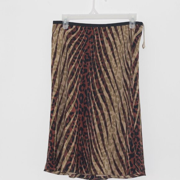 Alfani Skirt  Knee length zebra pattern Black and 3 shades of brown in color - Picture 2 of 4